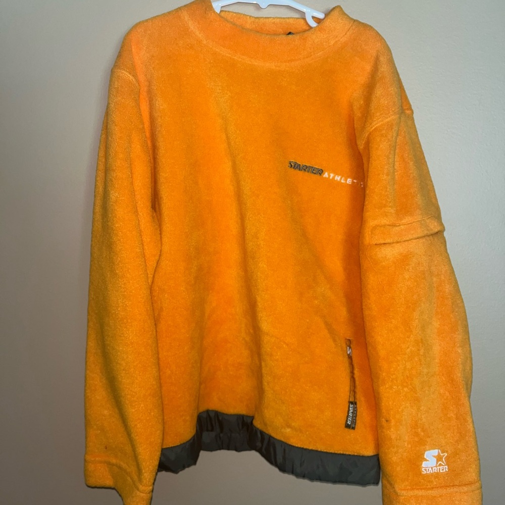 Vintage Starter Athletics Boys Size Small 8 Yellow And Green Fleece Pullover
